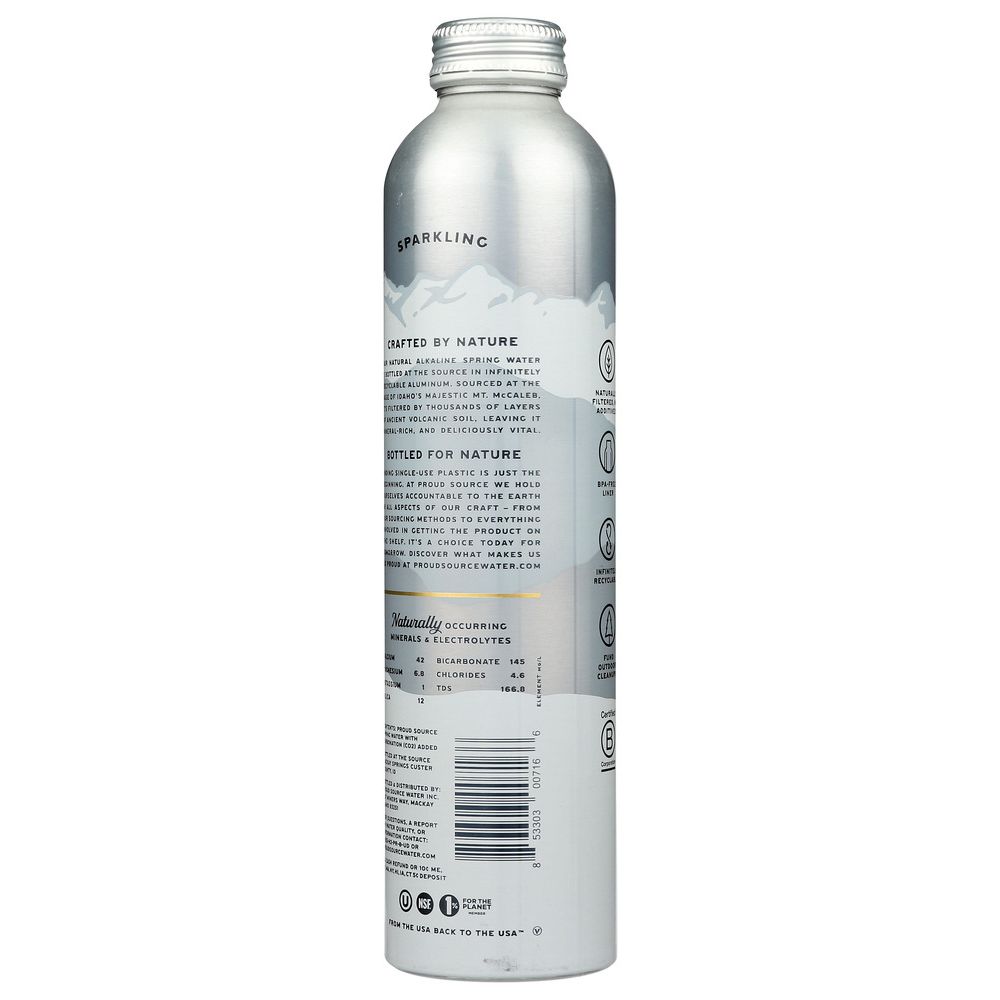 PROUD SOURCE: Rocky Mountains Sparkling Spring Water, 25.3 fo