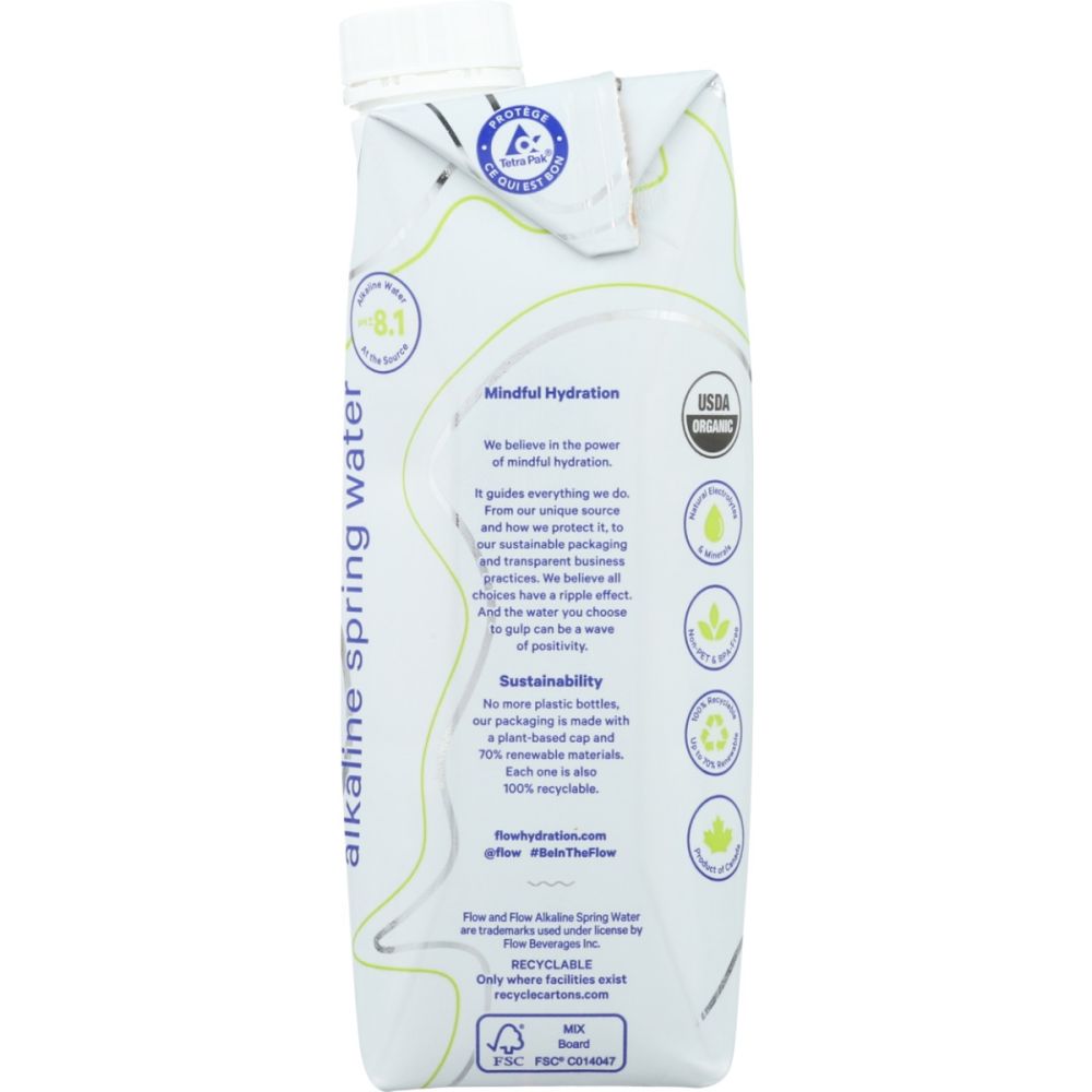 FLOW WATER: Cucumber Mint Alkaline Spring Water, 16.9 fo