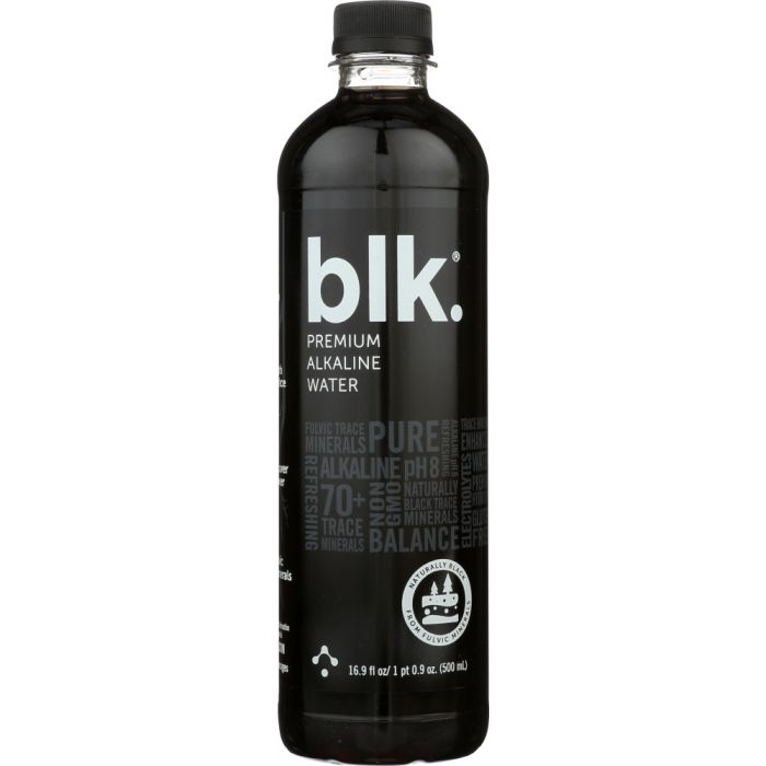 BLK BEVERAGES: Premium Alkaline Water Naturally Black, 16.9 oz
